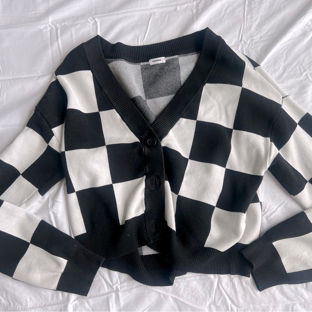 Garage Checkered Cardigan